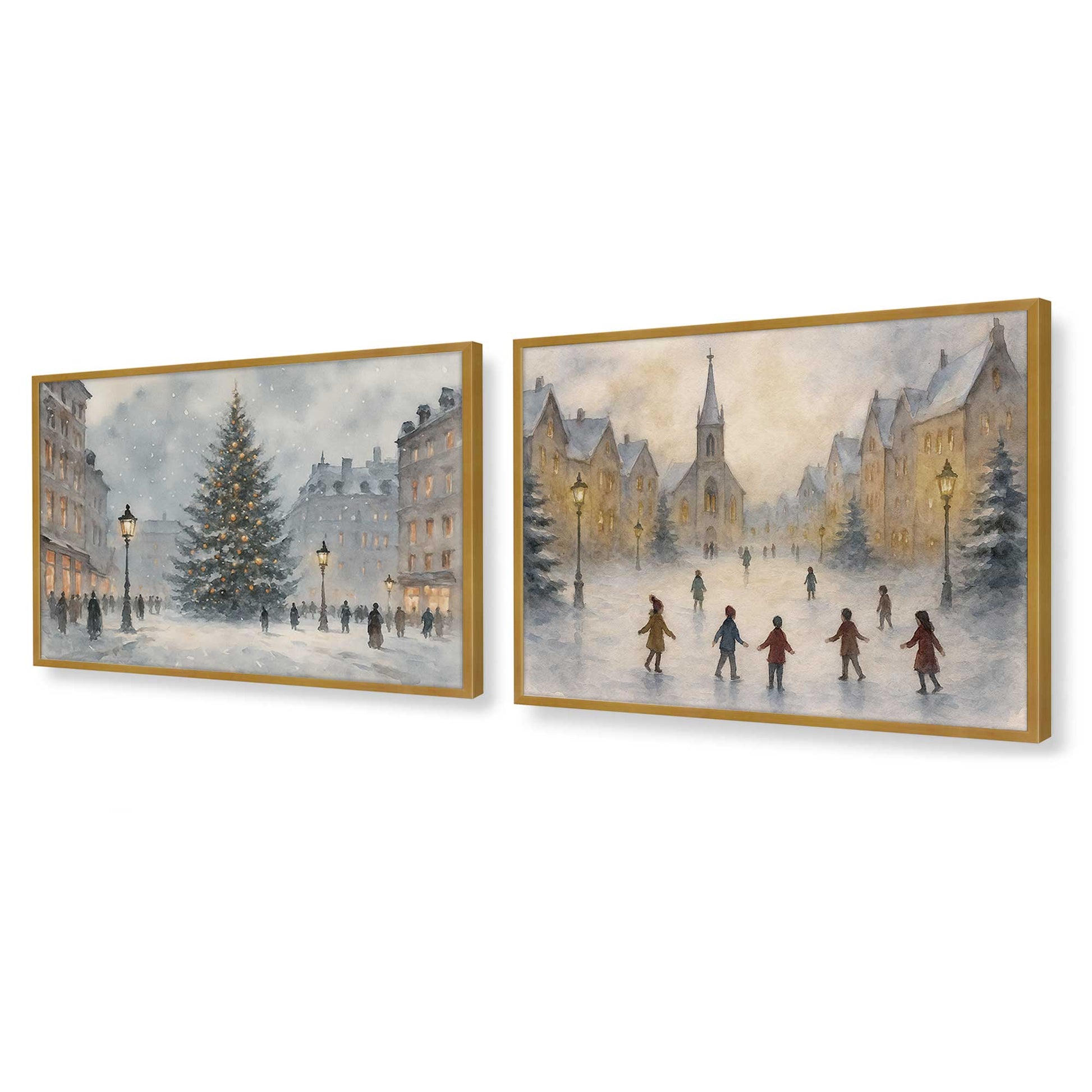 [Color:Polished Gold], Picture of art in a Polished Gold frame at an angle