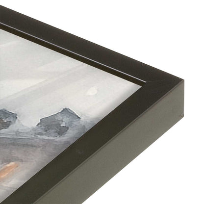 [Color:Satin Black], Picture of art in a Satin Black frame of the corner