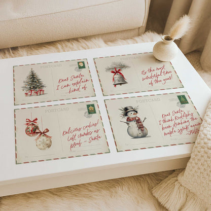 North Pole Notes Set of 4 Prints