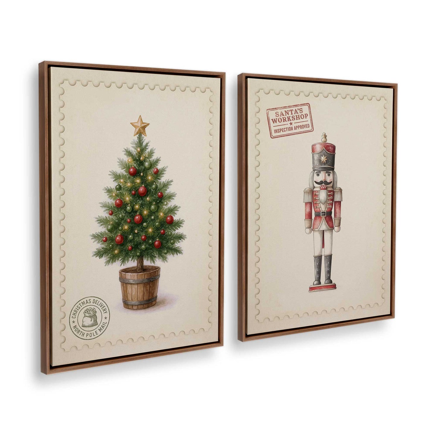 [Color:Walnut], Picture of art in a Walnut frame at an angle