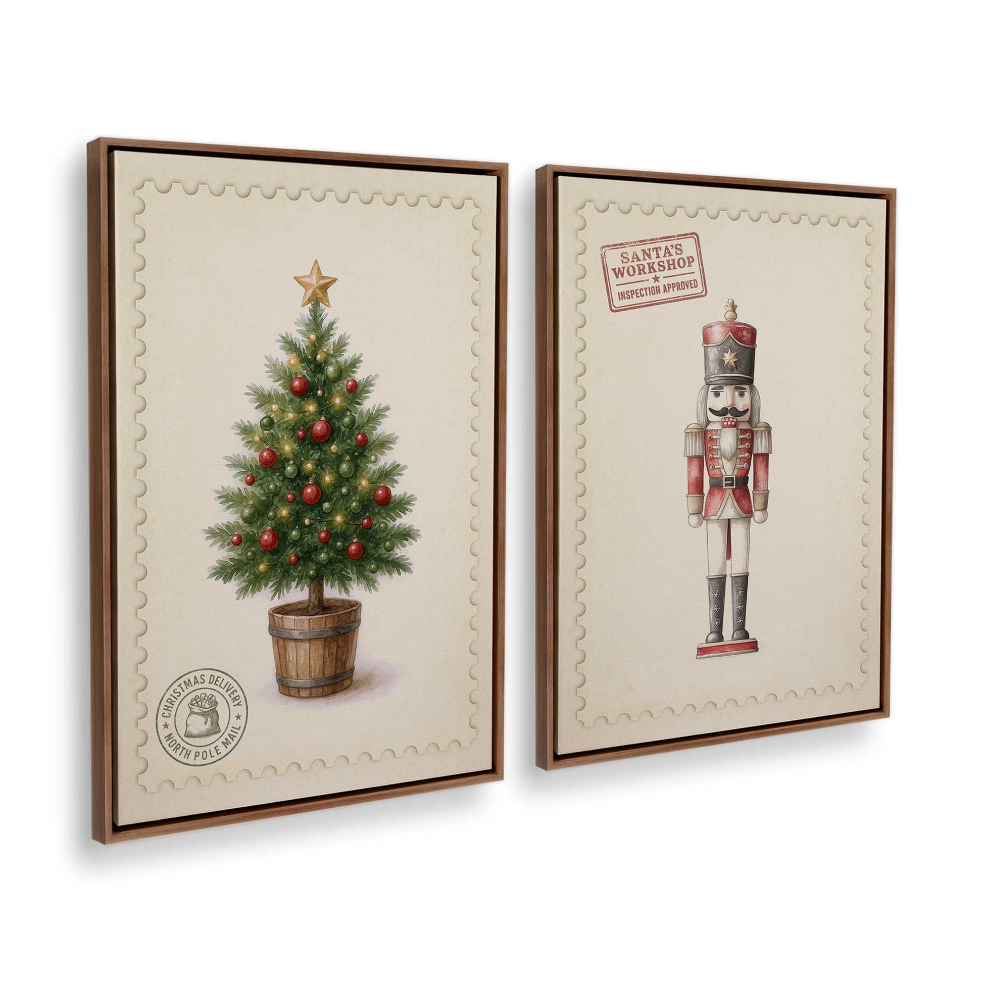 [Color:Walnut], Picture of art in a Walnut frame at an angle