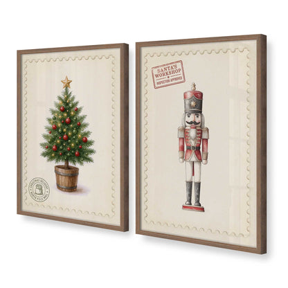 [Color:Walnut], Picture of art in a Walnut frame at an angle