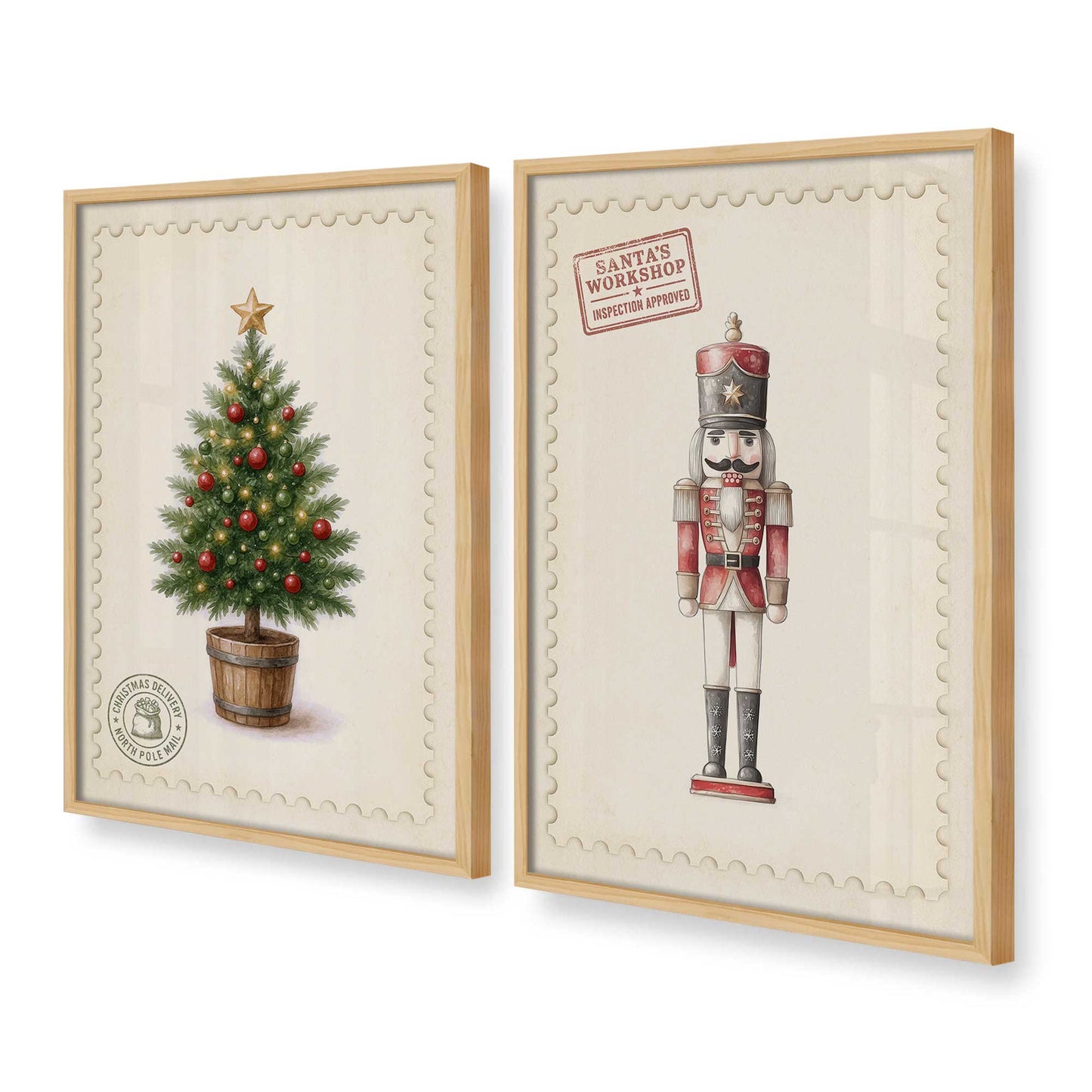 [Color:American Maple], Picture of art in a American Maple frame at an angle