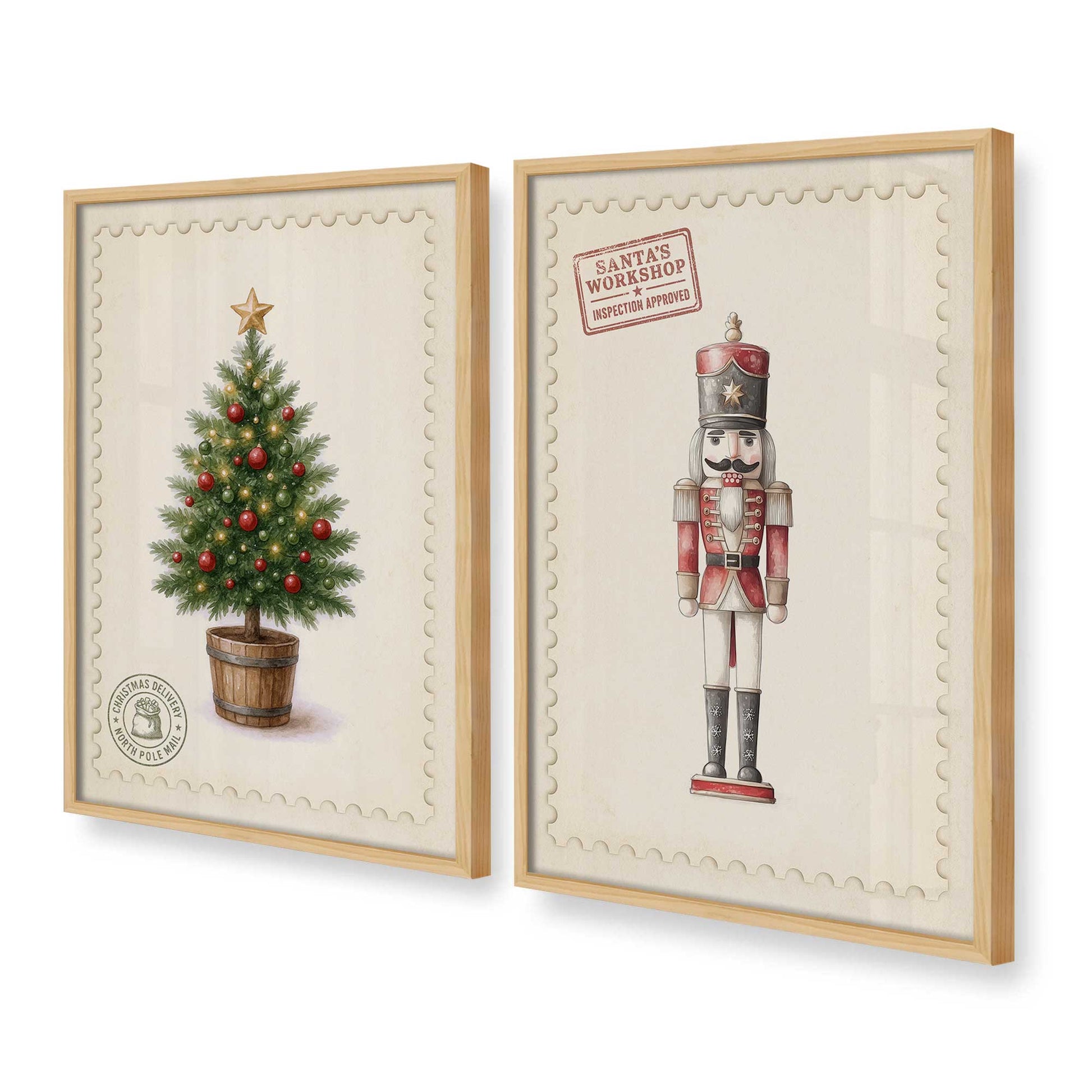 [Color:American Maple], Picture of art in a American Maple frame at an angle