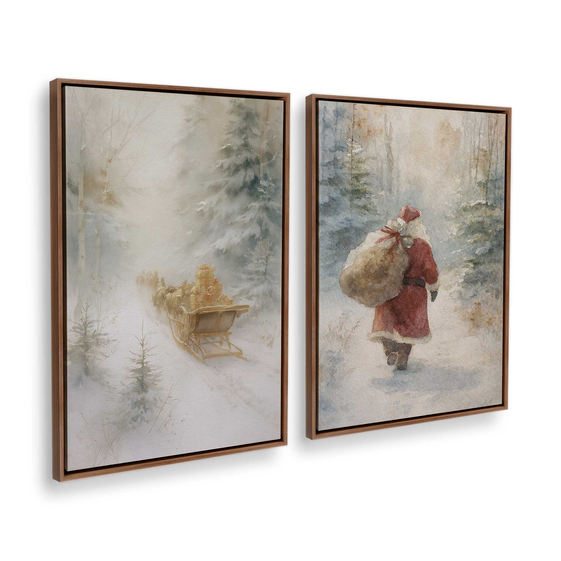 [Color:Walnut], Picture of art in a Walnut frame at an angle