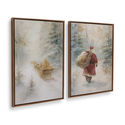 [Color:Walnut], Picture of art in a Walnut frame at an angle