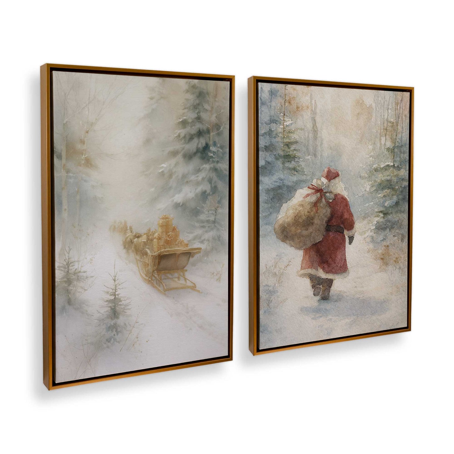 [Color:Polished Gold], Picture of art in a Polished Gold frame at an angle