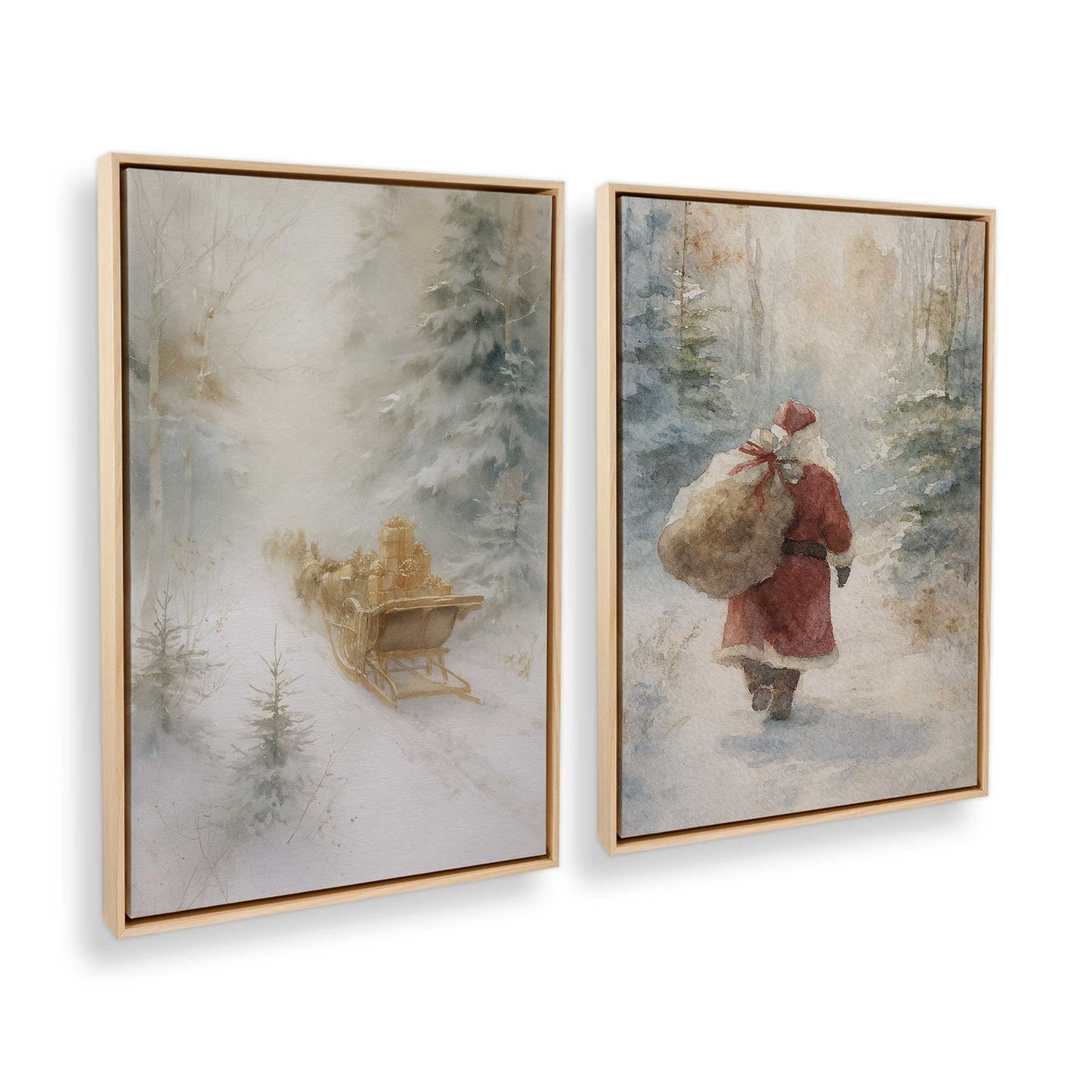 [Color:American Maple], Picture of art in a American Maple frame at an angle