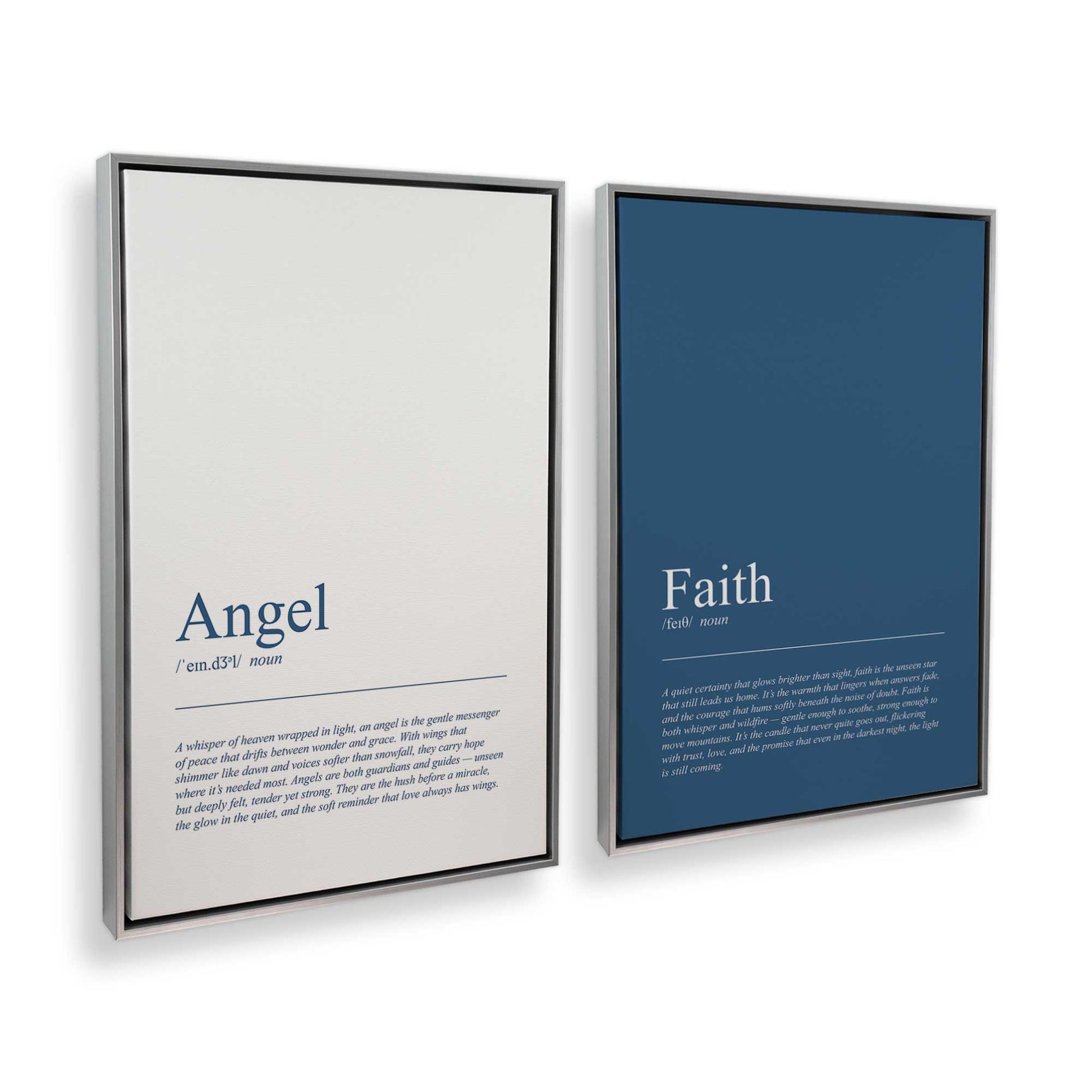 [Color:Polished Chrome], Picture of art in a Polished Chrome frame at an angle