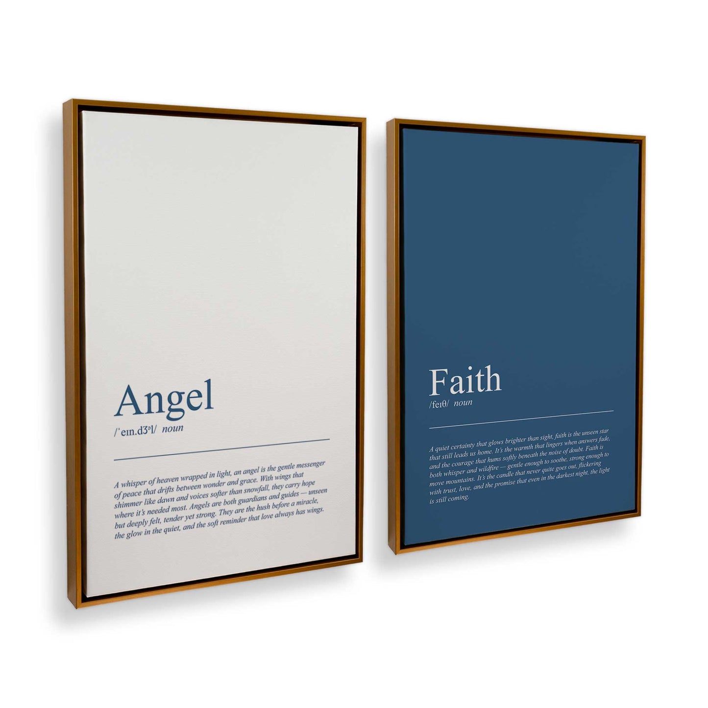 [Color:Polished Gold], Picture of art in a Polished Gold frame at an angle