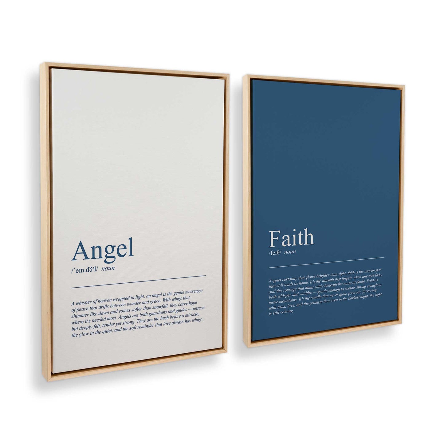 [Color:American Maple], Picture of art in a American Maple frame at an angle