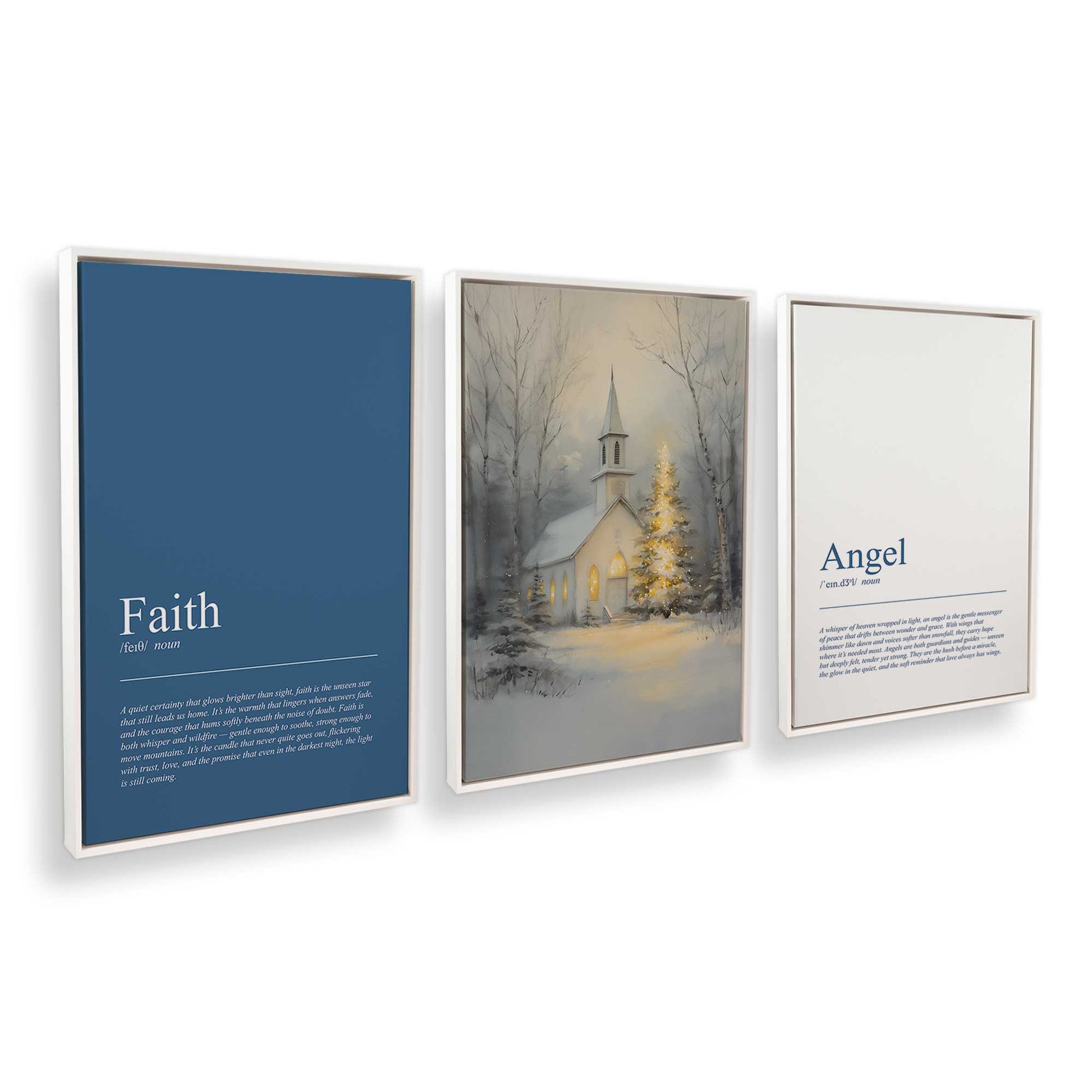 [Color:Opaque White], Picture of art in a White frame at an angle