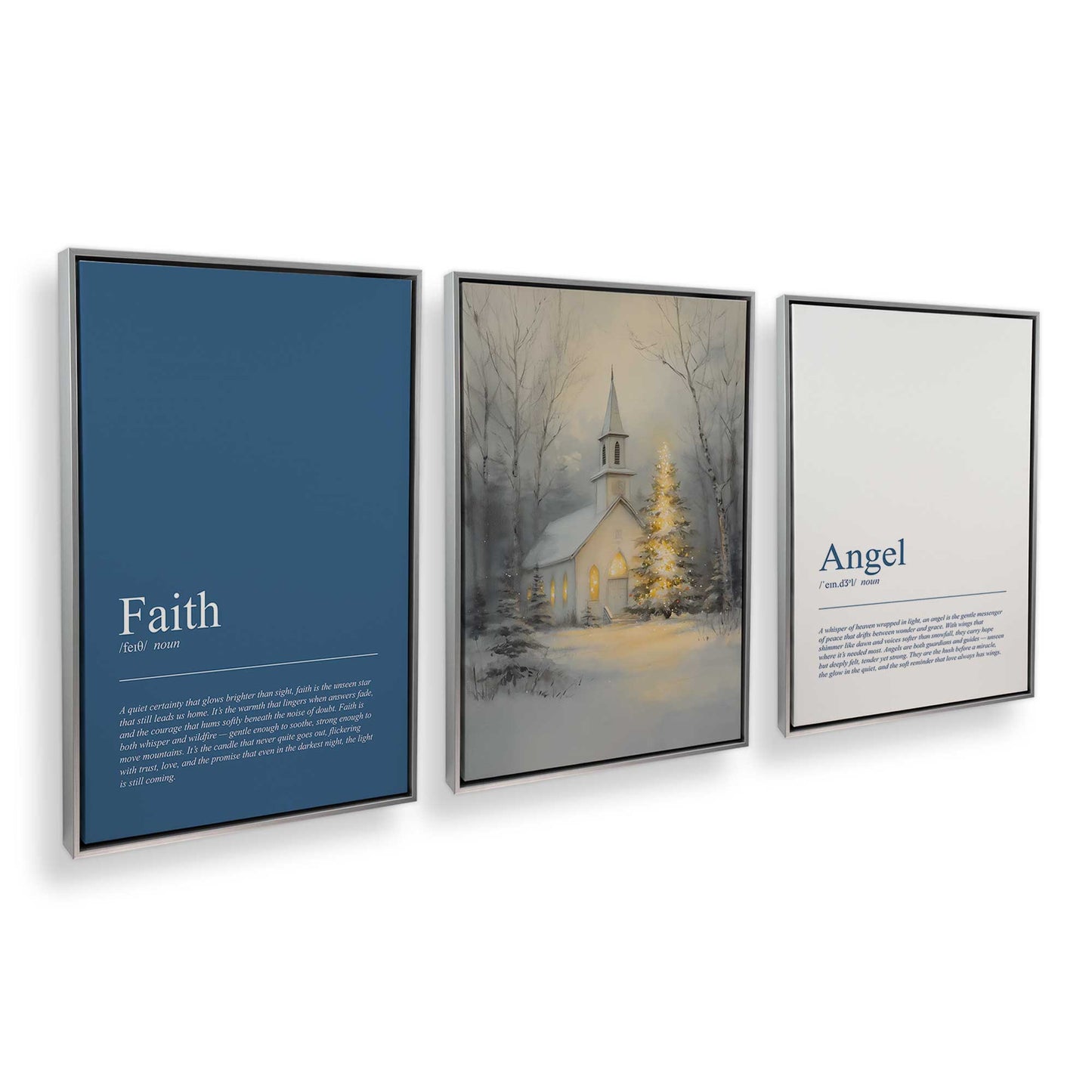 [Color:Polished Chrome], Picture of art in a Polished Chrome frame at an angle