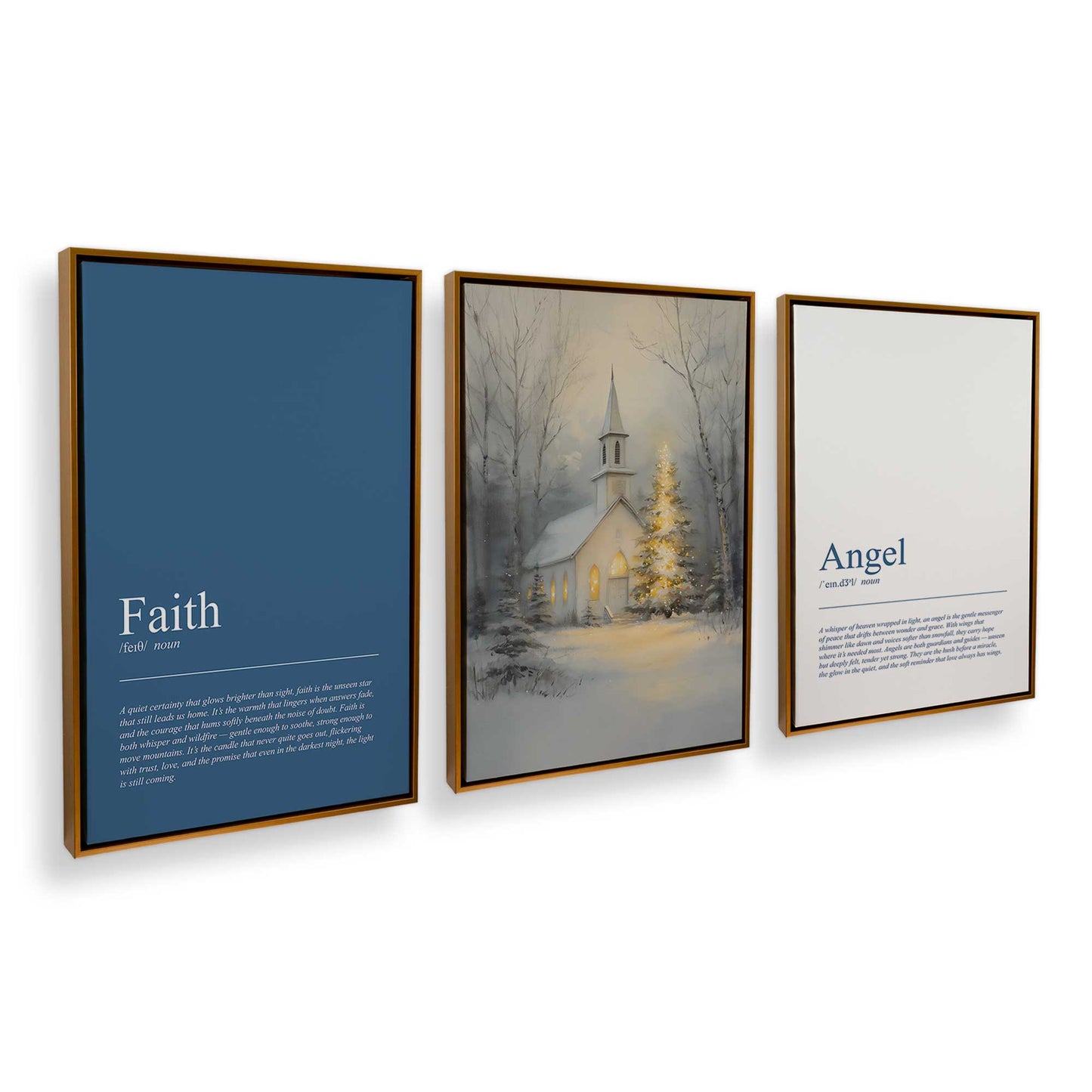 [Color:Polished Gold], Picture of art in a Polished Gold frame at an angle