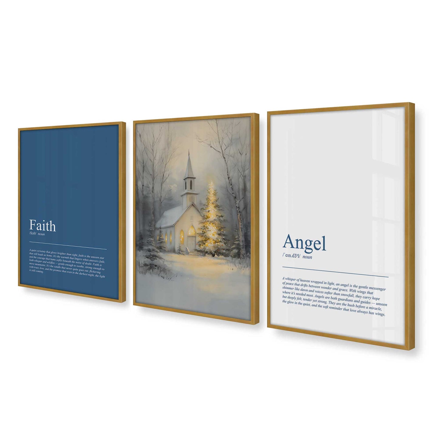 [Color:Polished Gold], Picture of art in a Polished Gold frame at an angle