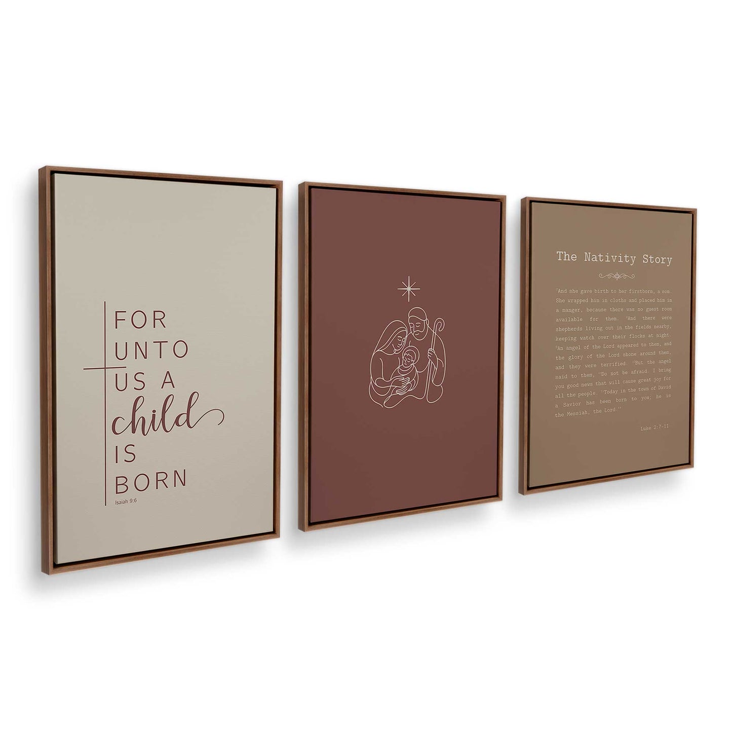 [Color:Walnut], Picture of art in a Walnut frame at an angle