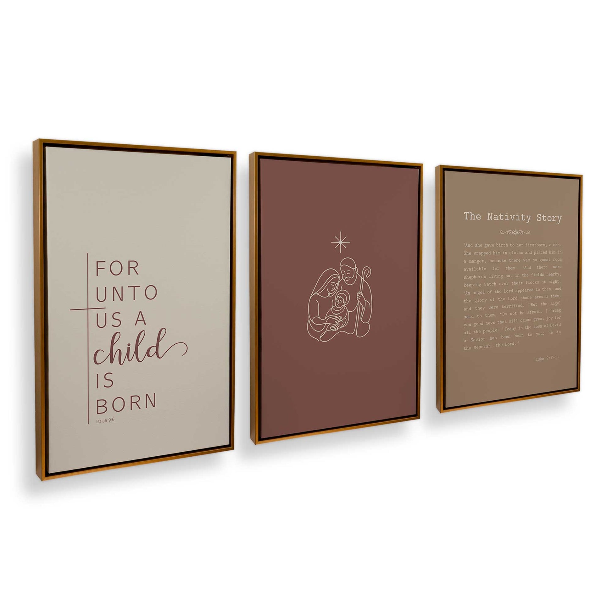 [Color:Polished Gold], Picture of art in a Polished Gold frame at an angle