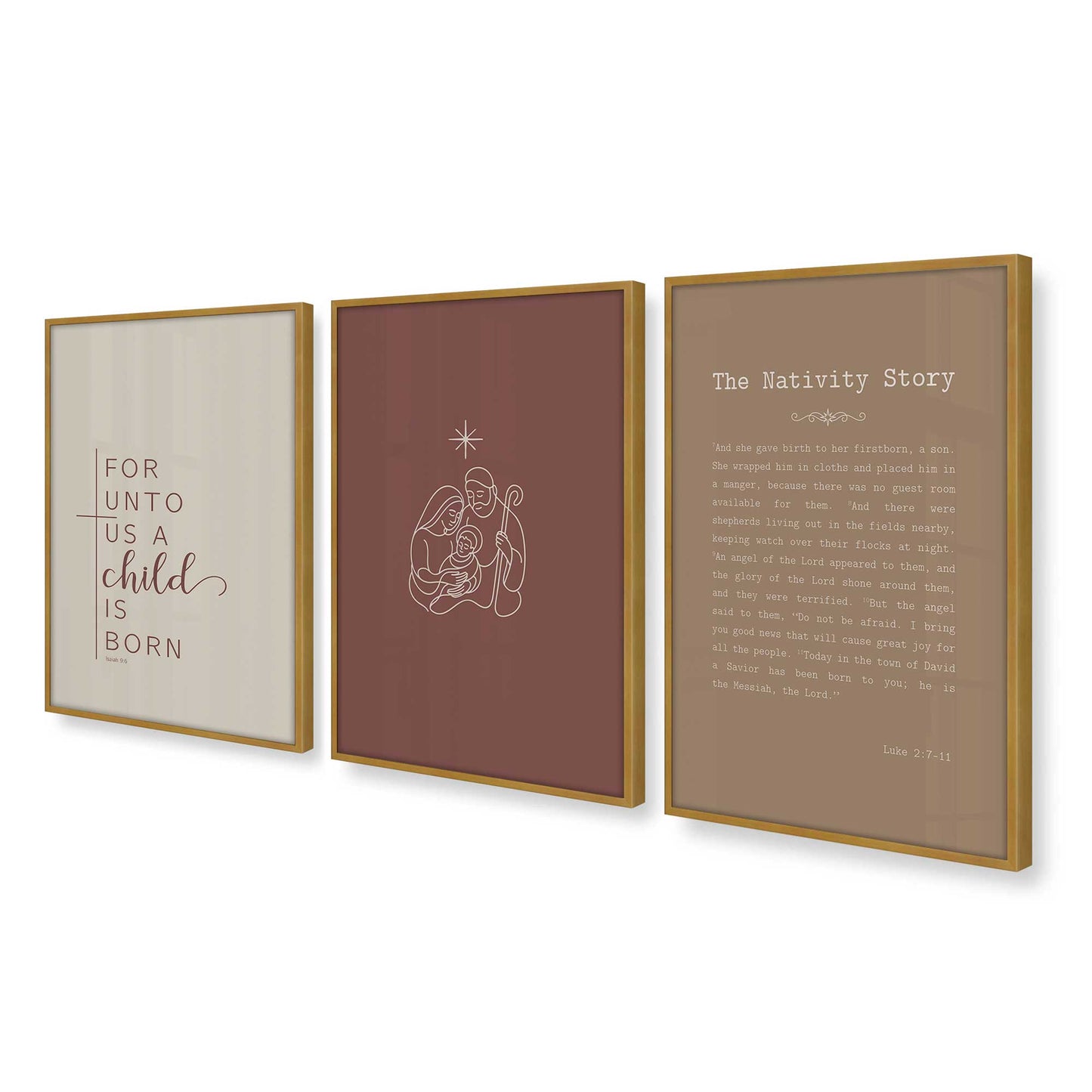 [Color:Polished Gold], Picture of art in a Polished Gold frame at an angle