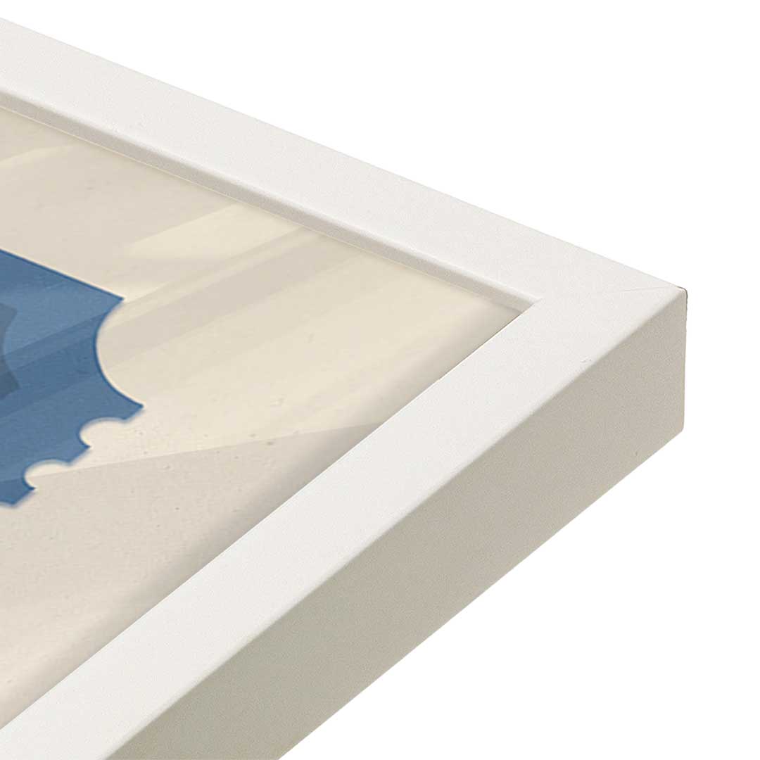 [Color:Opaque White], Picture of art in an Opaque White frame of the corner