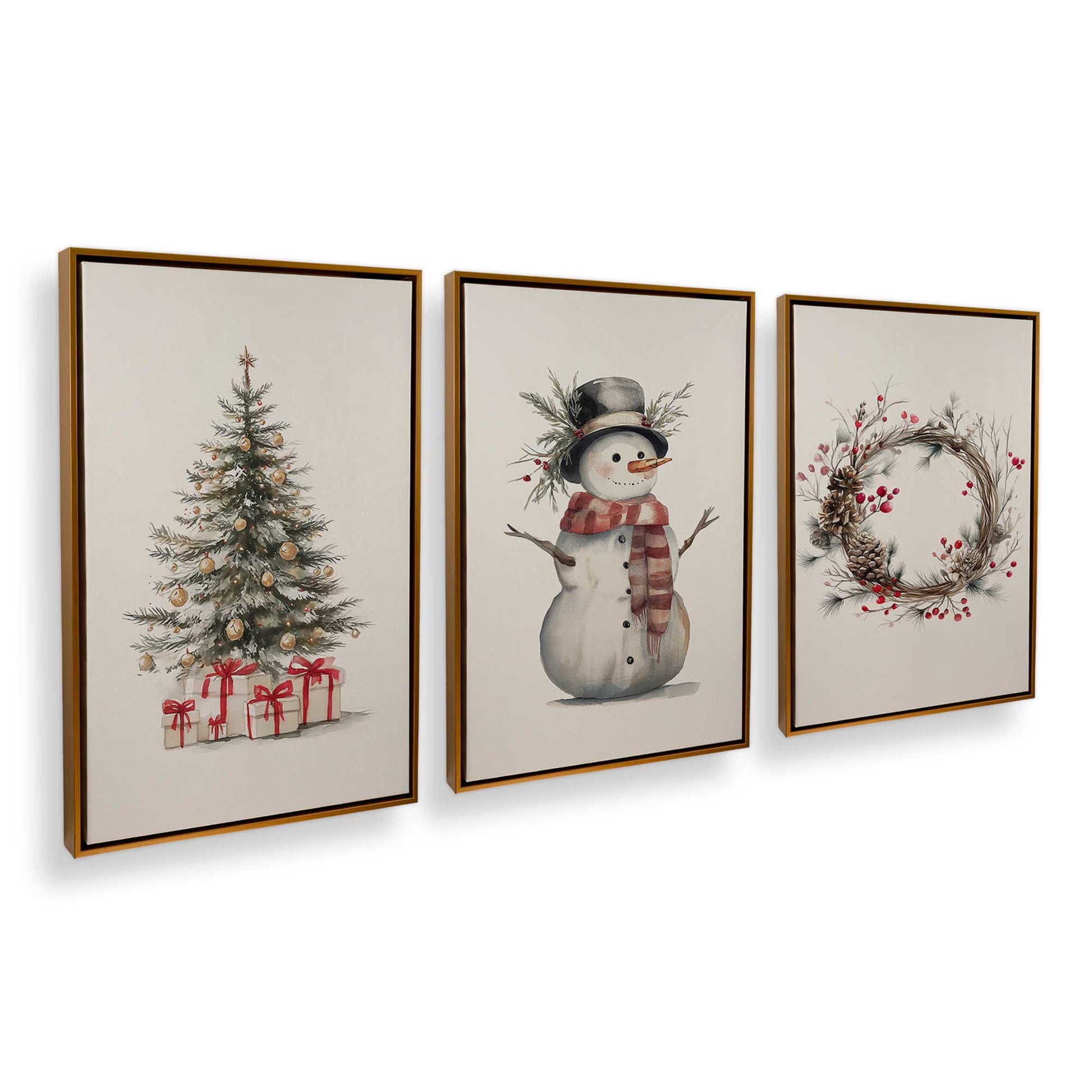 [Color:Polished Gold], Picture of art in a Polished Gold frame at an angle