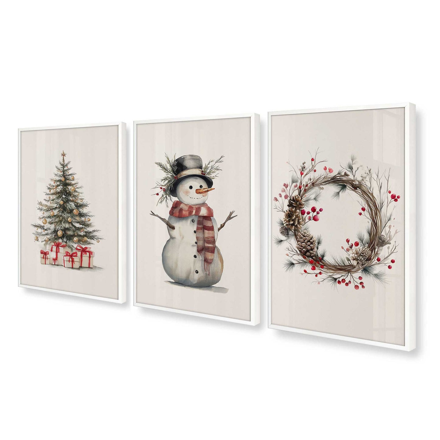 [Color:Opaque White], Picture of art in an Opaque White frame at an angle