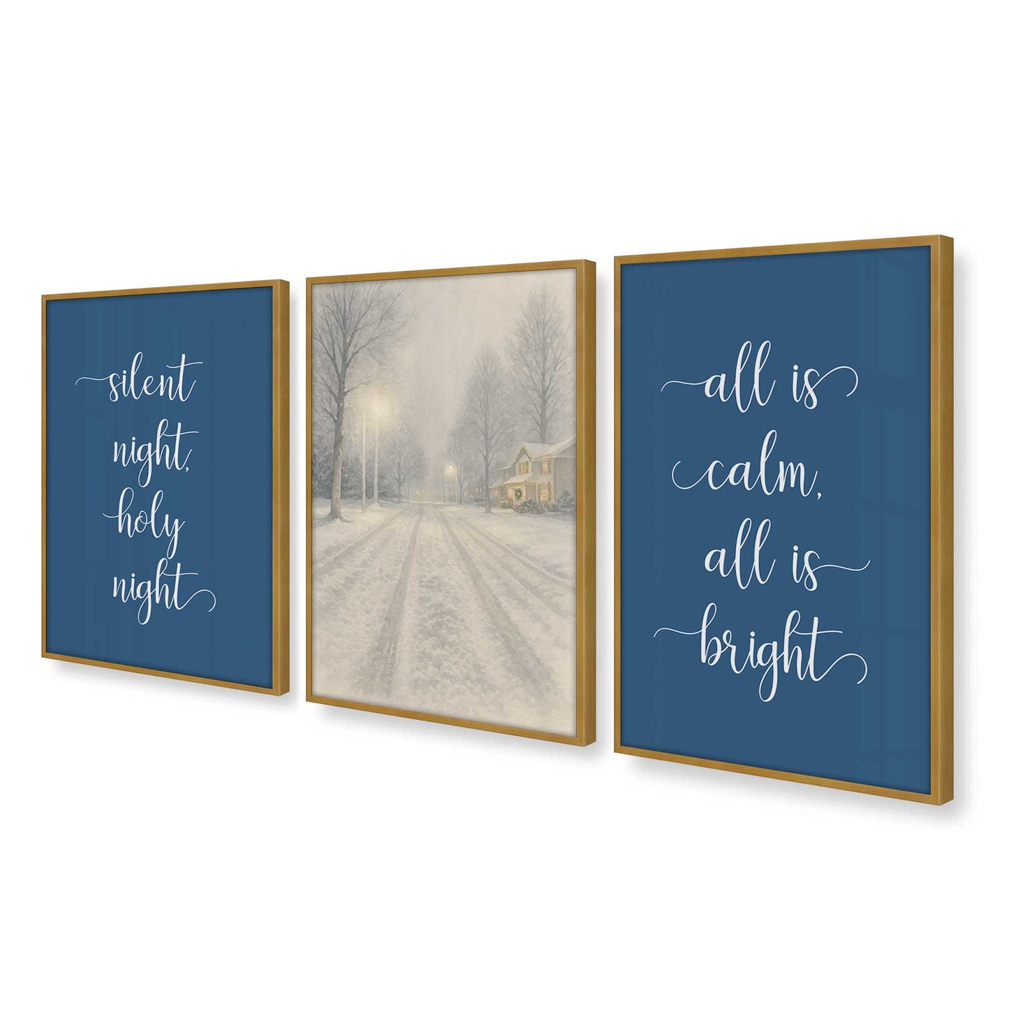 [Color:Polished Gold], Picture of art in a Polished Gold frame at an angle