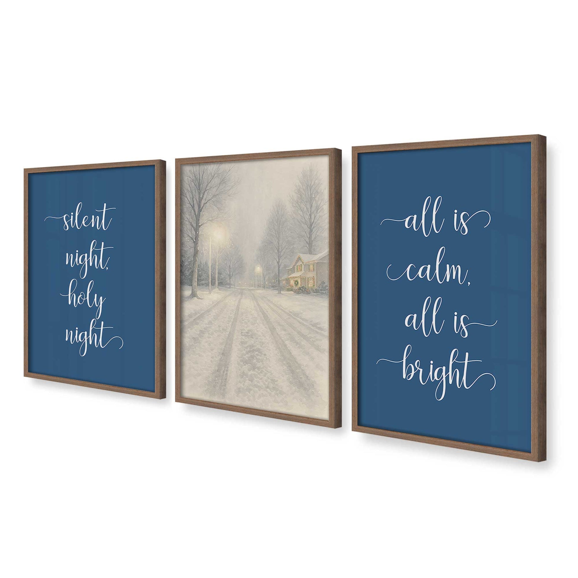 [Color:Walnut], Picture of art in a Walnut frame at an angle