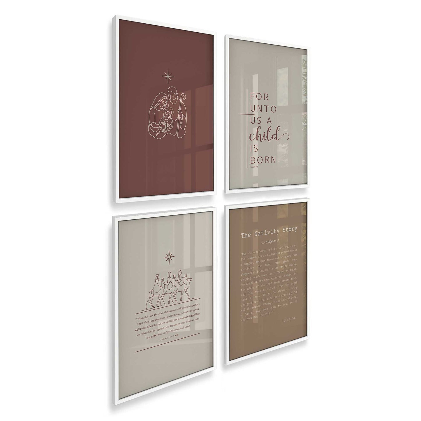 [Color:Opaque White], Picture of art in an Opaque White frame at an angle