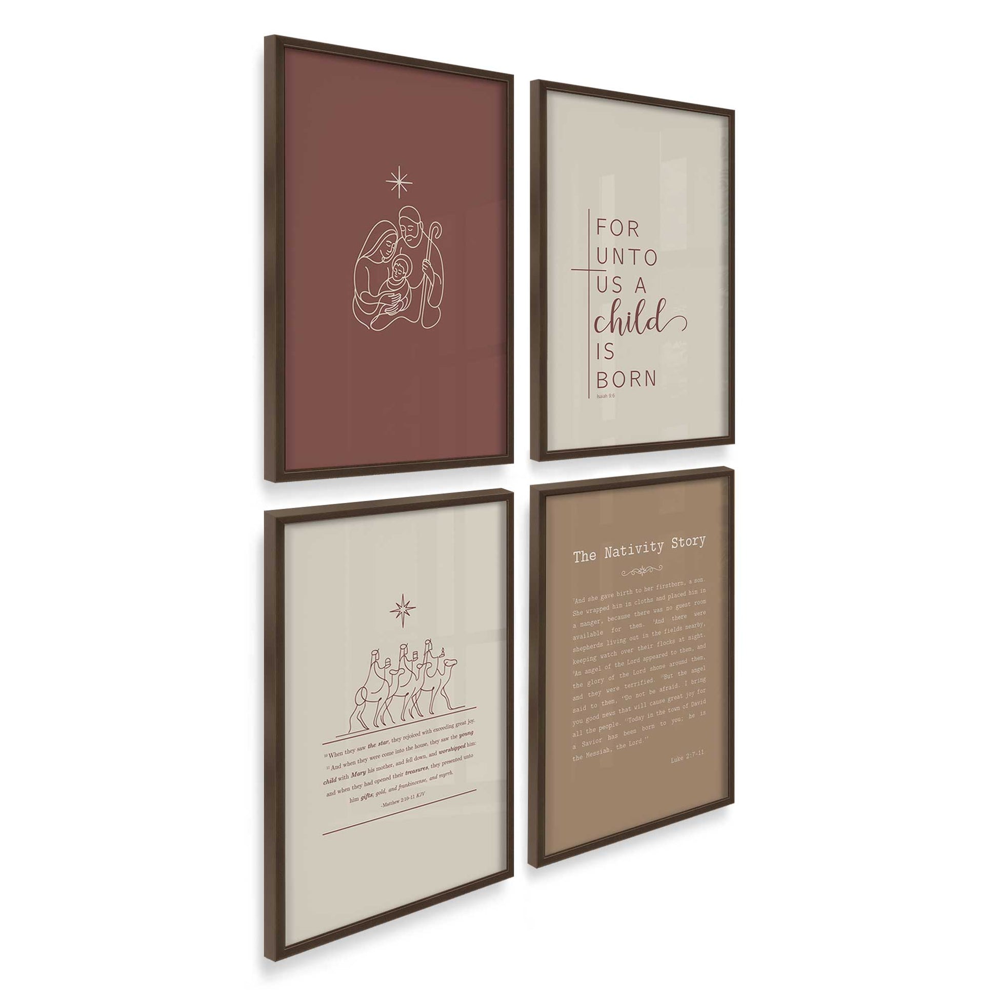 [Color:Belvinder Brown], Picture of art in a Belvinder Brown frame at an angle