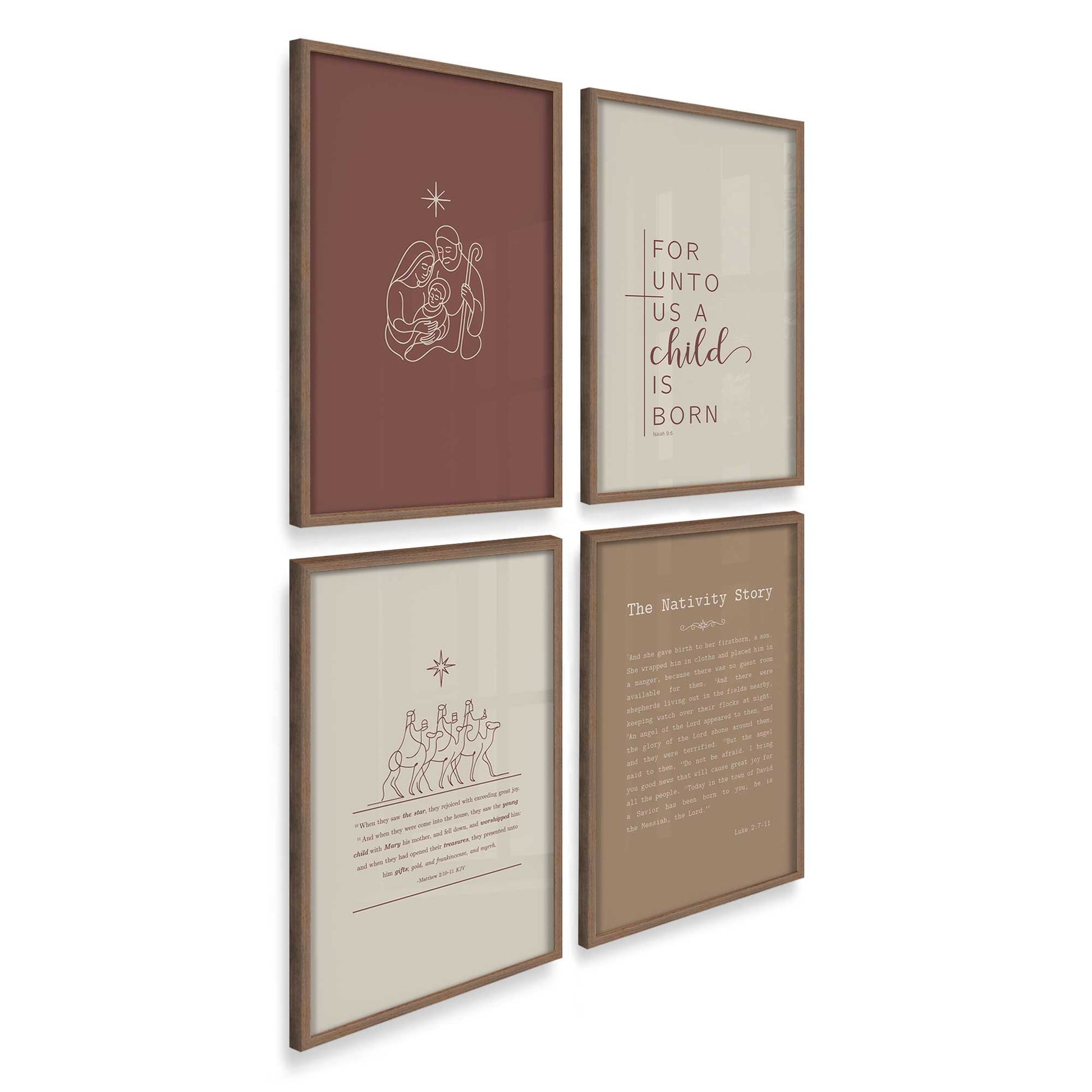 [Color:Walnut], Picture of art in a Walnut frame at an angle