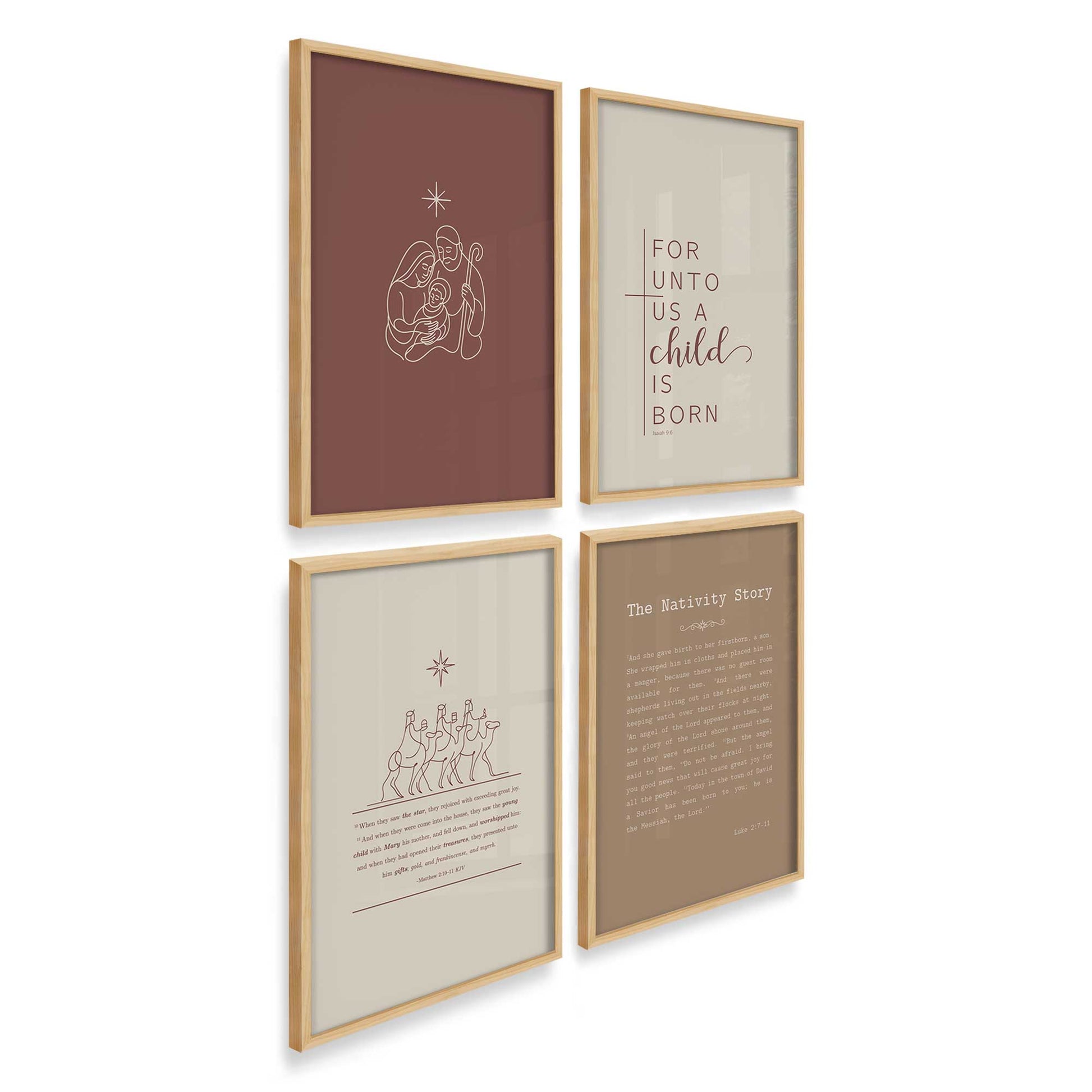 [Color:American Maple], Picture of art in an American Maple frame at an angle