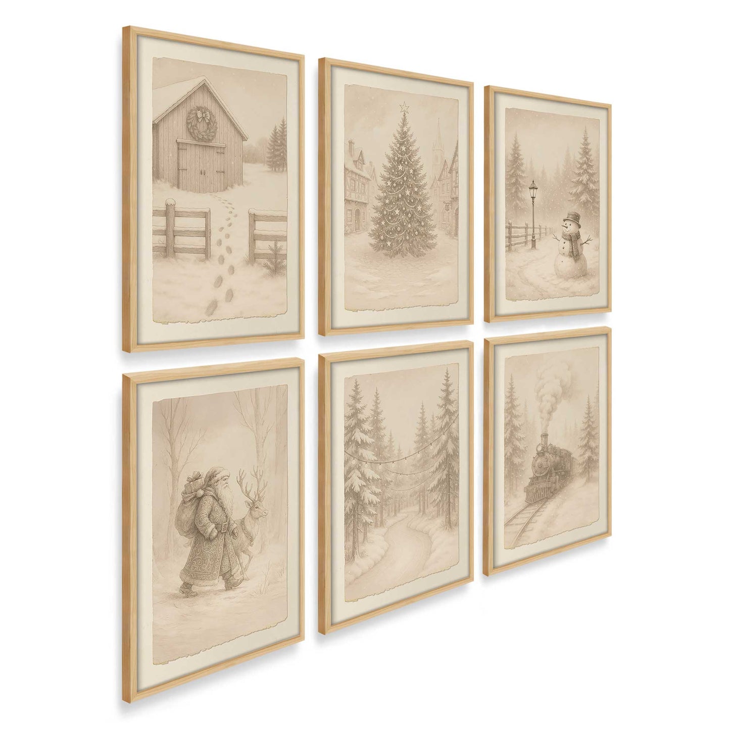 [Color:American Maple], Picture of art in an American Maple frame at an angle