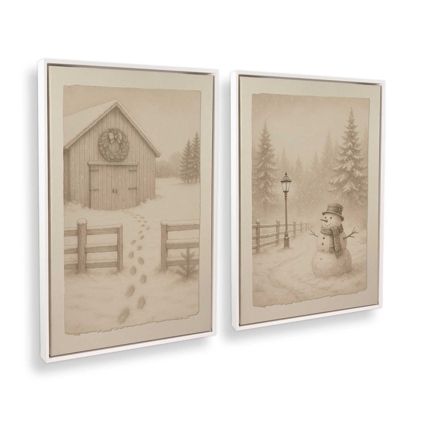 [Color:Opaque White], Picture of art in a White frame at an angle