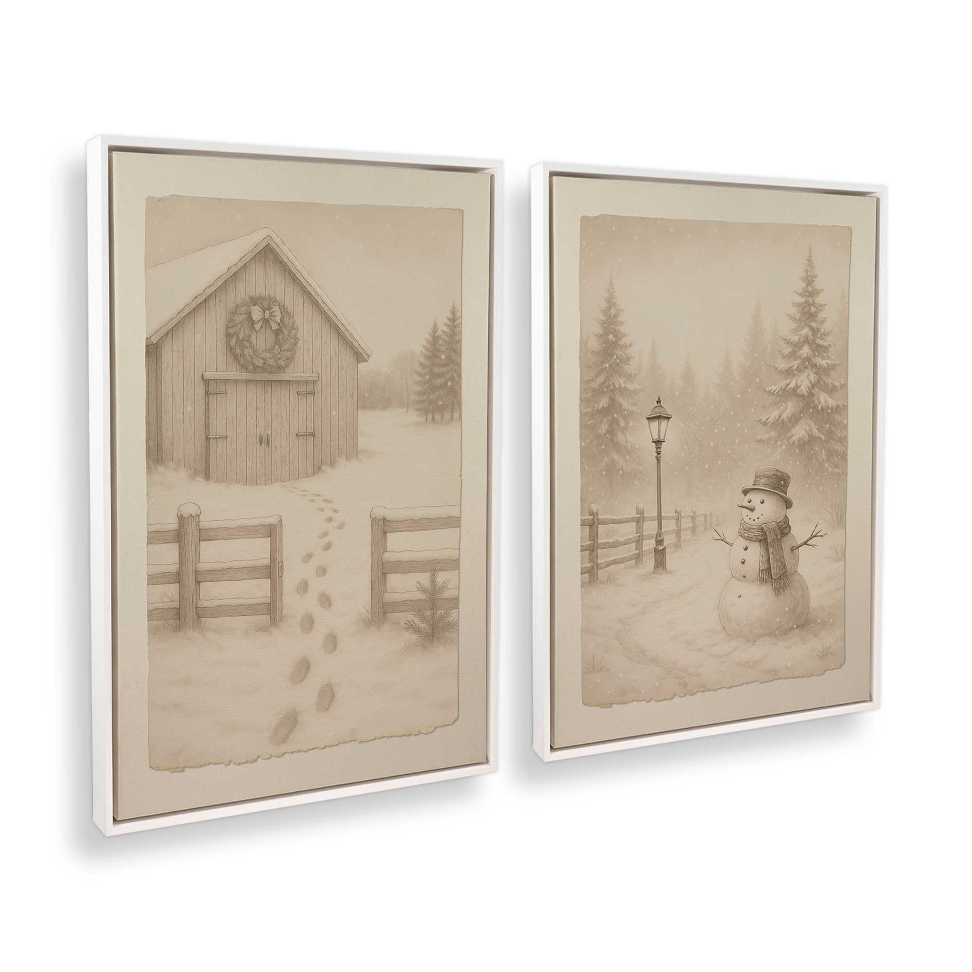 [Color:Opaque White], Picture of art in a White frame at an angle