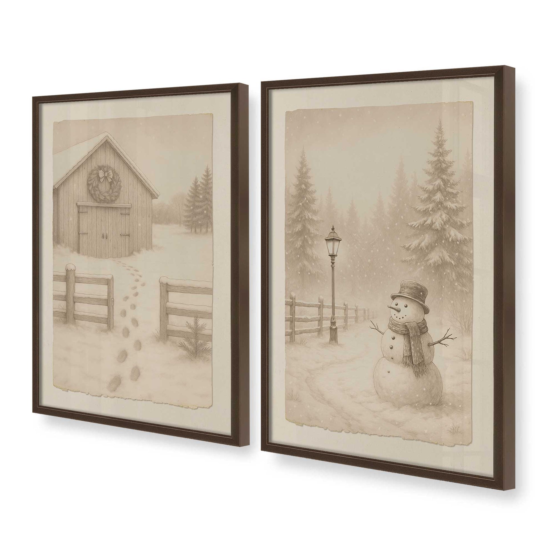 [Color:Belvinder Brown], Picture of art in a Belvinder Brown frame at an angle