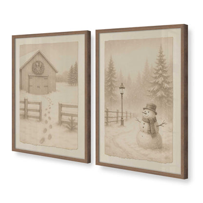 [Color:Walnut], Picture of art in a Walnut frame at an angle