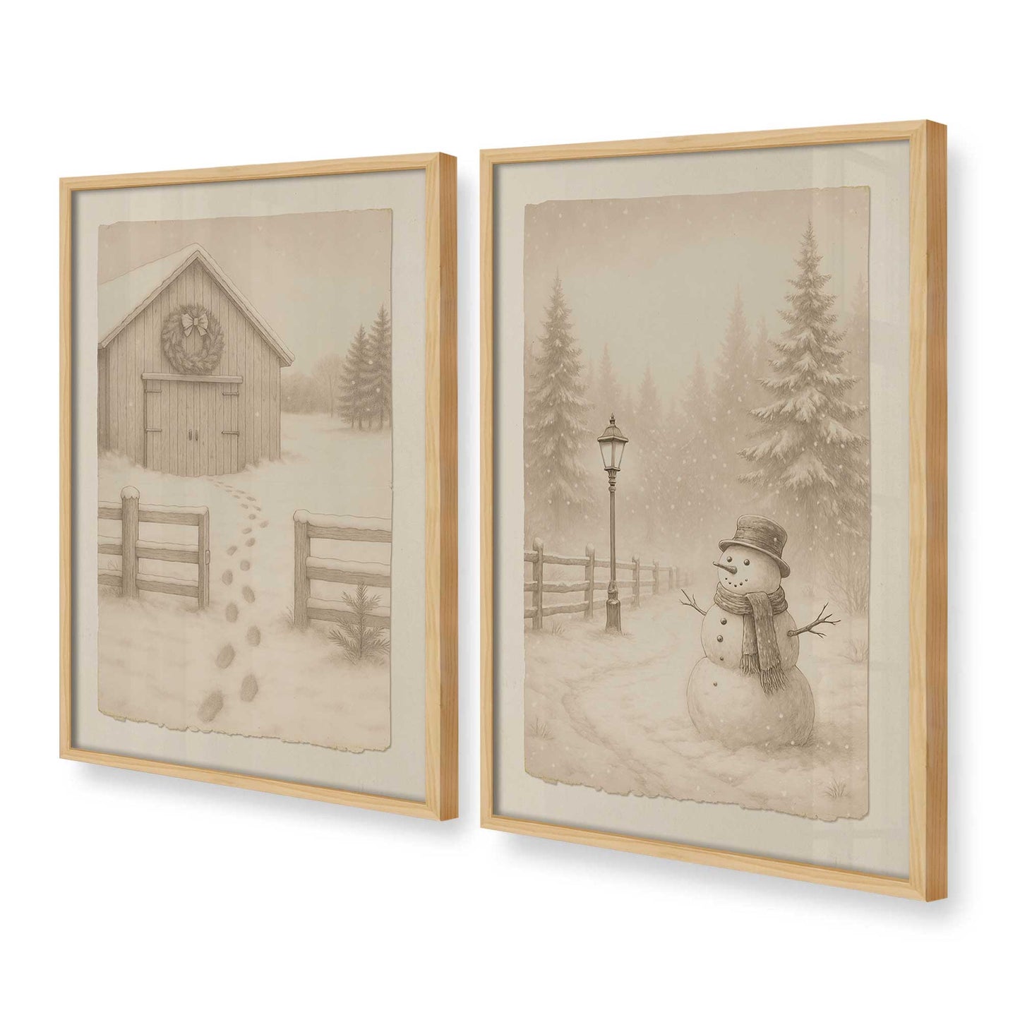 [Color:American Maple], Picture of art in a American Maple frame at an angle