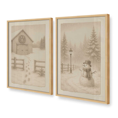 [Color:American Maple], Picture of art in a American Maple frame at an angle