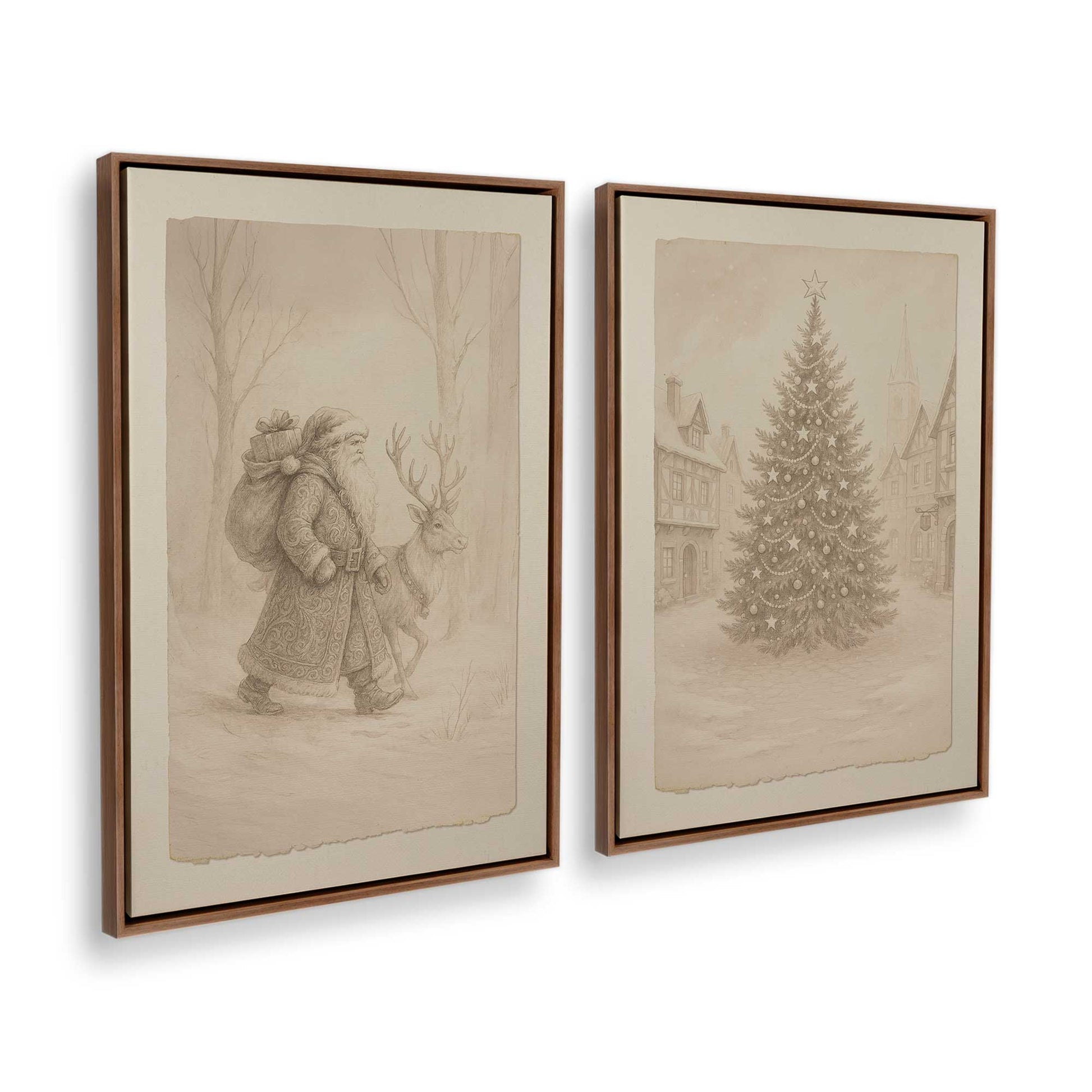 [Color:Walnut], Picture of art in a Walnut frame at an angle