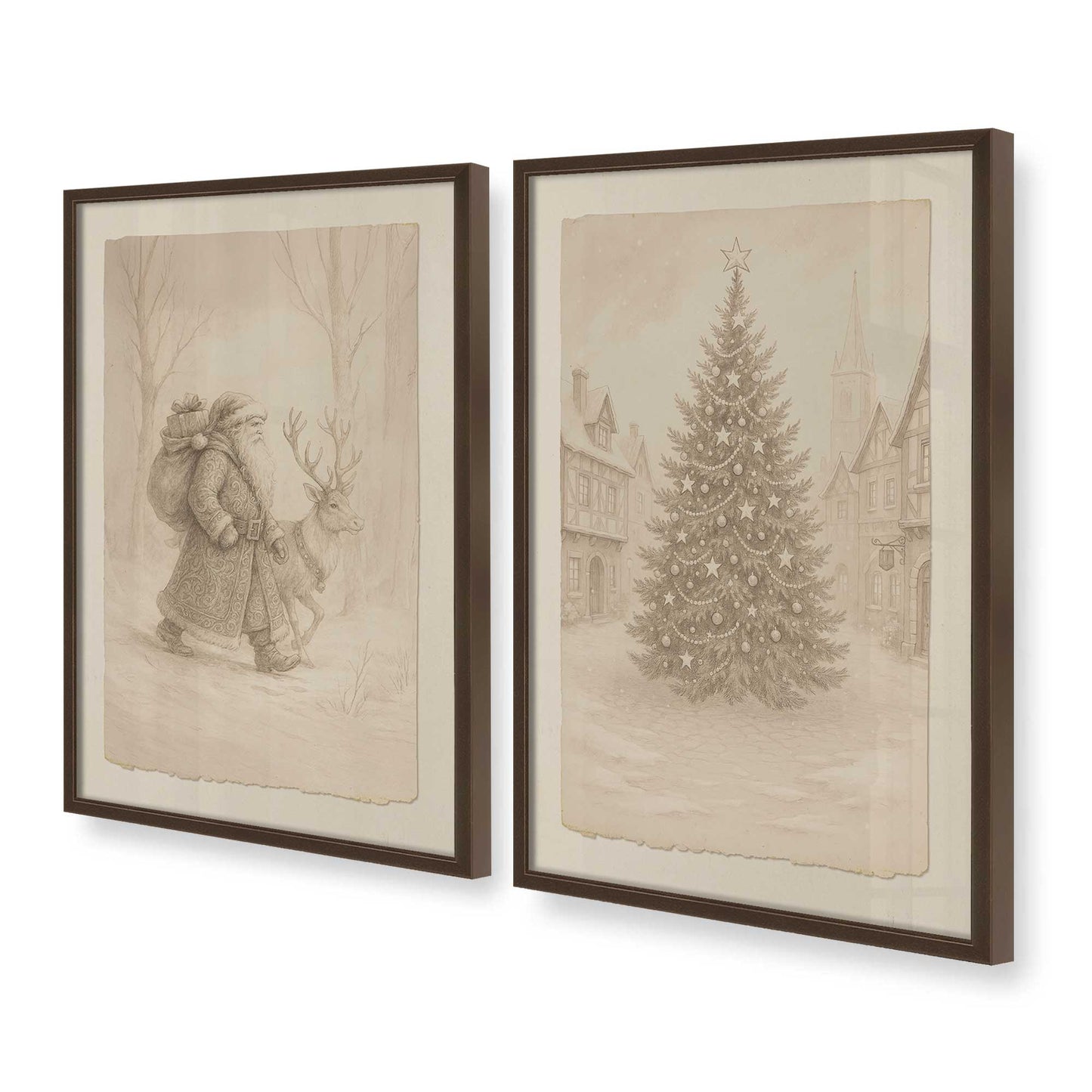 [Color:Belvinder Brown], Picture of art in a Belvinder Brown frame at an angle