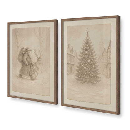 [Color:Walnut], Picture of art in a Walnut frame at an angle