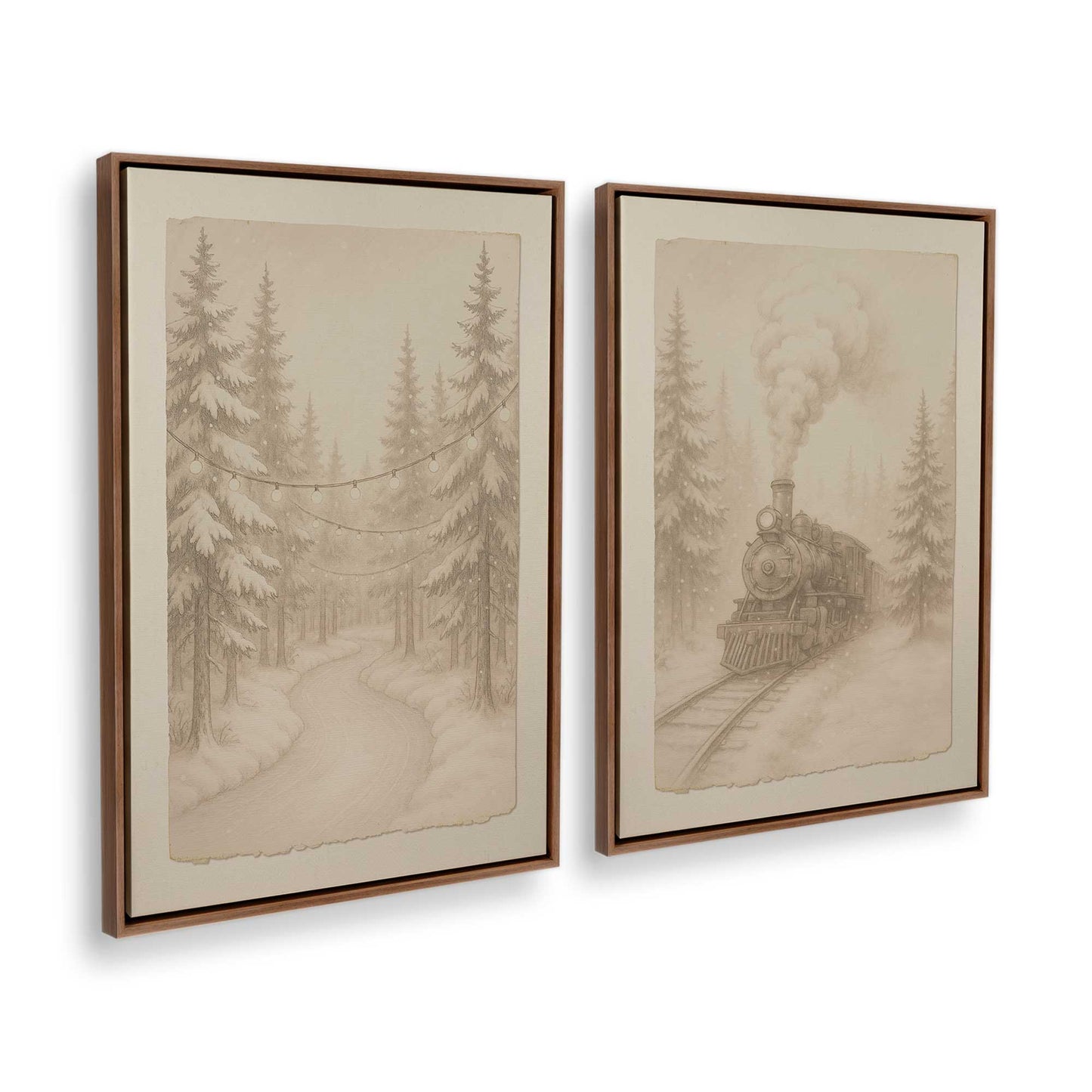 [Color:Walnut], Picture of art in a Walnut frame at an angle