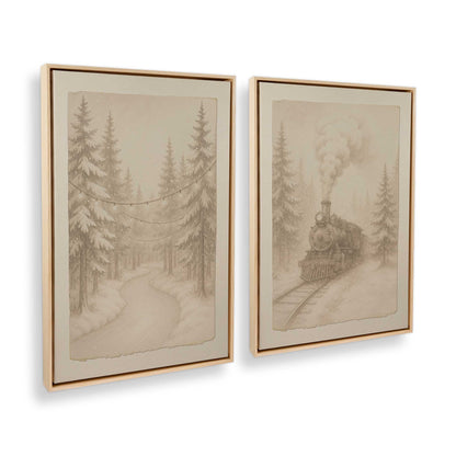 [Color:American Maple], Picture of art in a American Maple frame at an angle