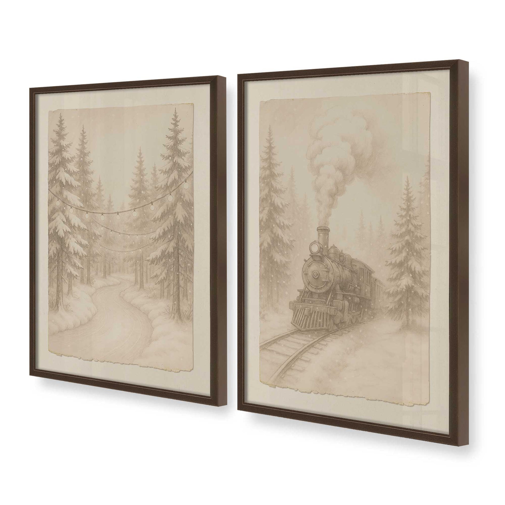 [Color:Belvinder Brown], Picture of art in a Belvinder Brown frame at an angle
