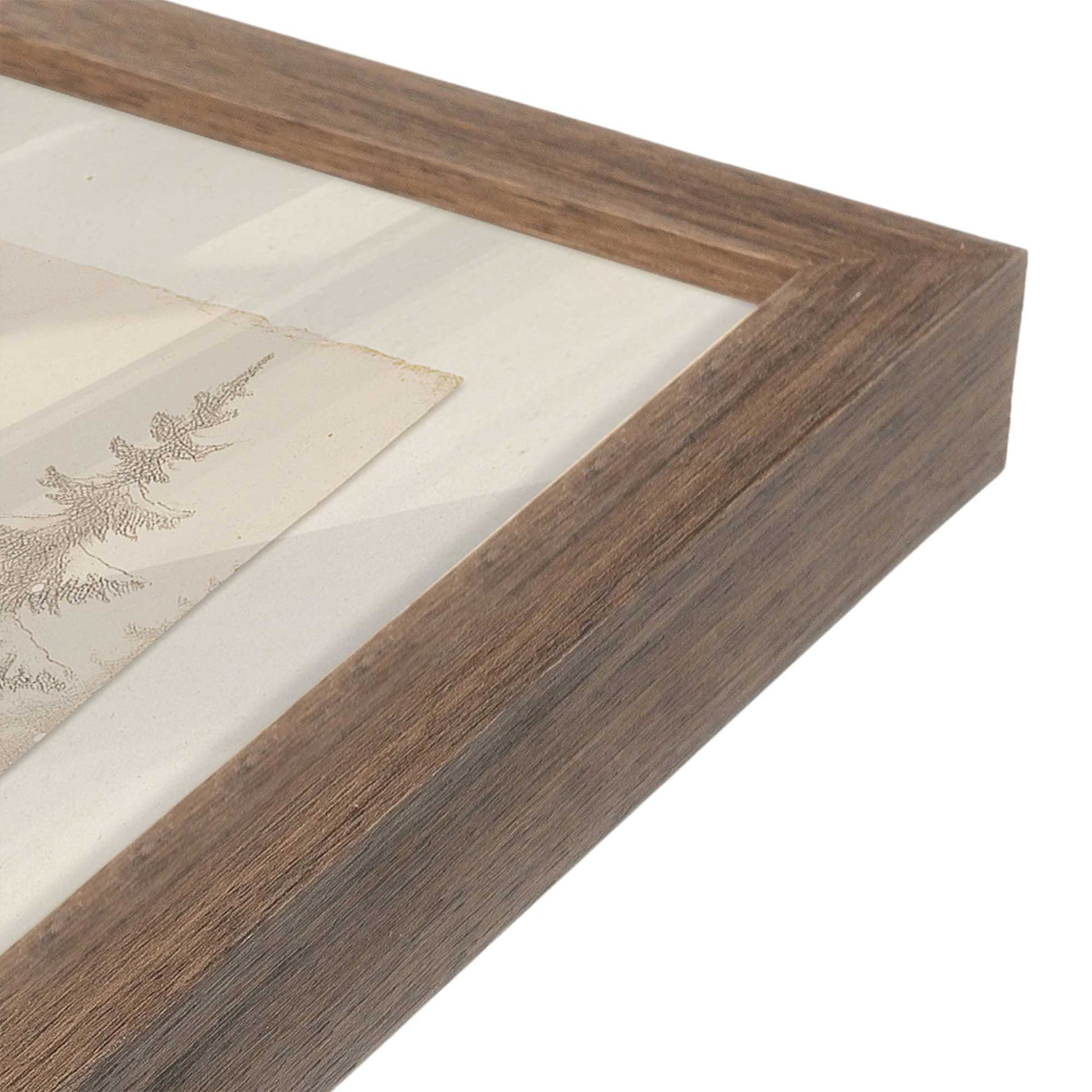 [Color:Walnut], Picture of art in a Walnut frame of the corner