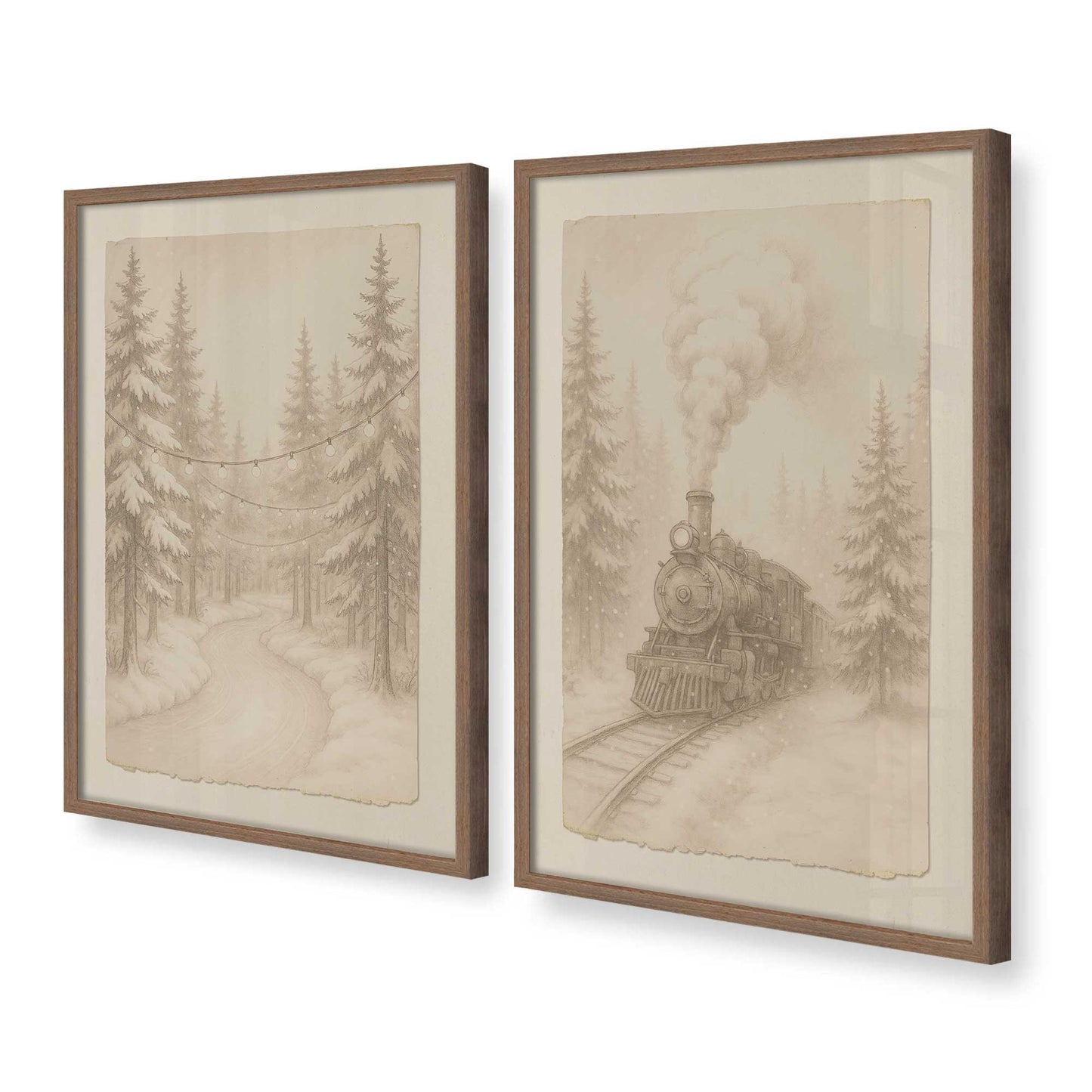 [Color:Walnut], Picture of art in a Walnut frame at an angle