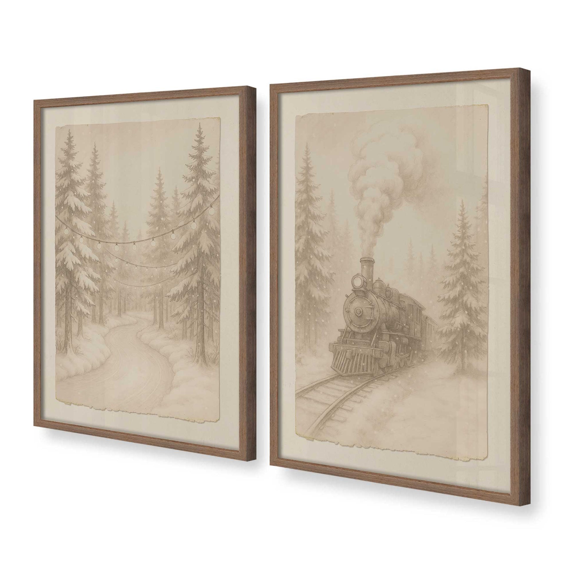 [Color:Walnut], Picture of art in a Walnut frame at an angle