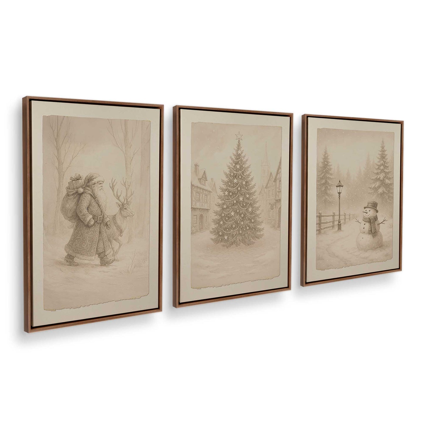 [Color:Walnut], Picture of art in a Walnut frame at an angle