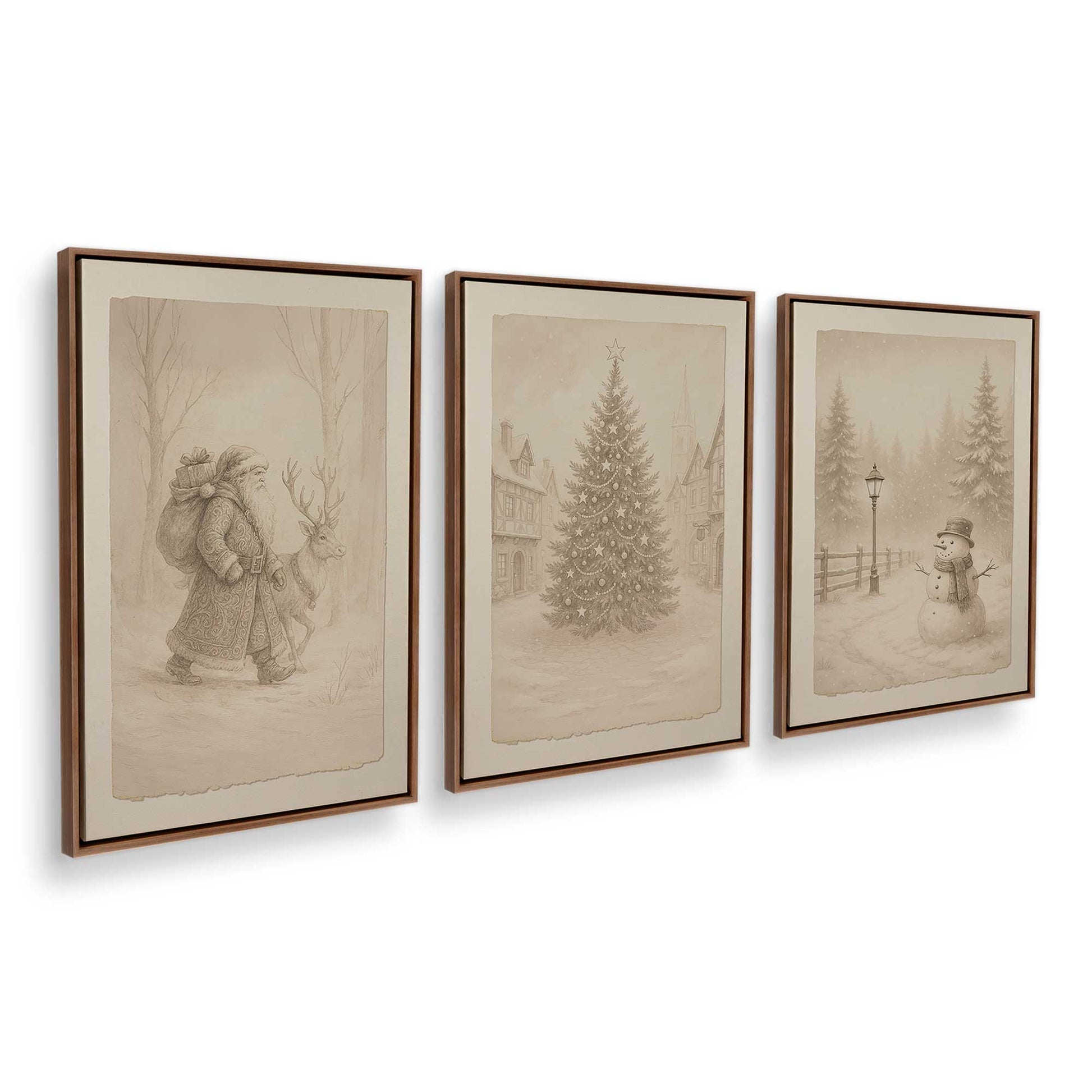 [Color:Walnut], Picture of art in a Walnut frame at an angle