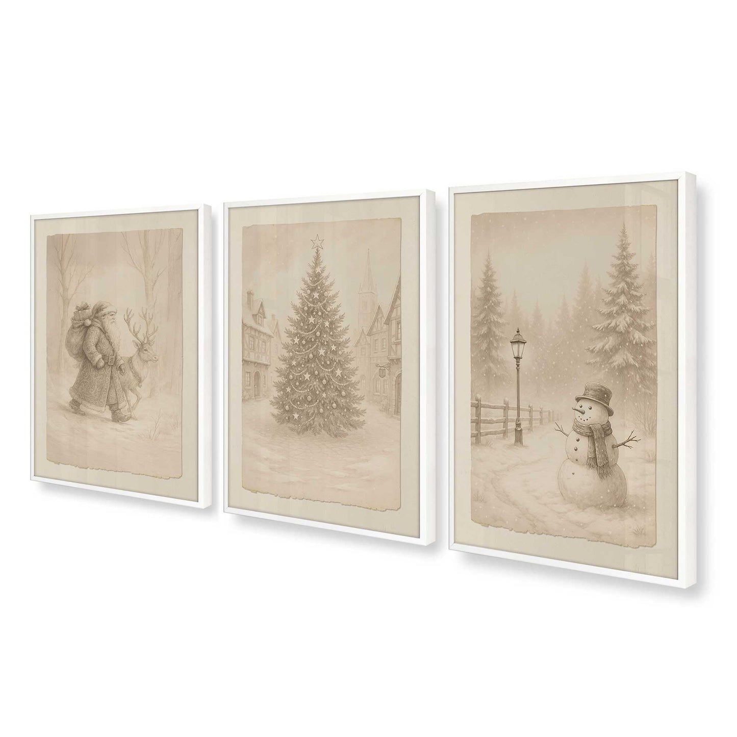 [Color:Opaque White], Picture of art in an Opaque White frame at an angle